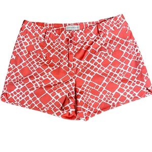 ANNIE GRIFFIN  Sz 2 Geometric Diamond Print Luxury Designer Pocket Shorts